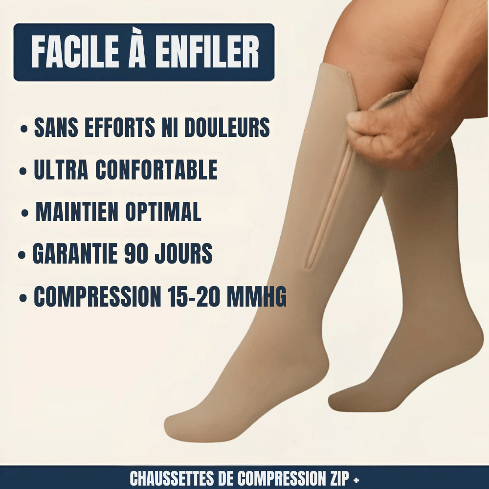 Chaussettes de Compression à Fermeture Éclair