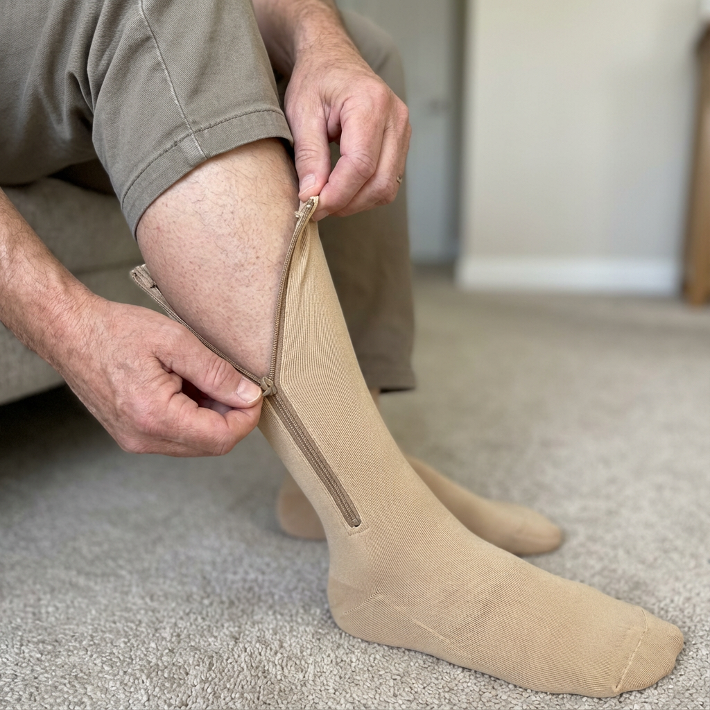 Chaussettes de Compression à Fermeture Éclair